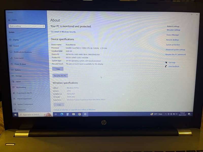 HP PROBOOK 250G6 Laptop 2