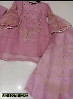 lady dress stitch pink sharara (small, medium, large)