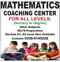 maths , English , IELTS , German classes with other subjects