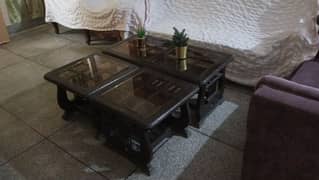 Pure wooden glass top table