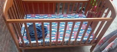 Baby Cot Bed Wooden (with mattress)