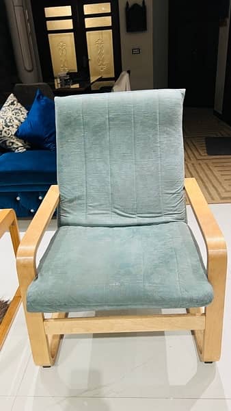 Relaxing  chair with footrest stool Interwood 1