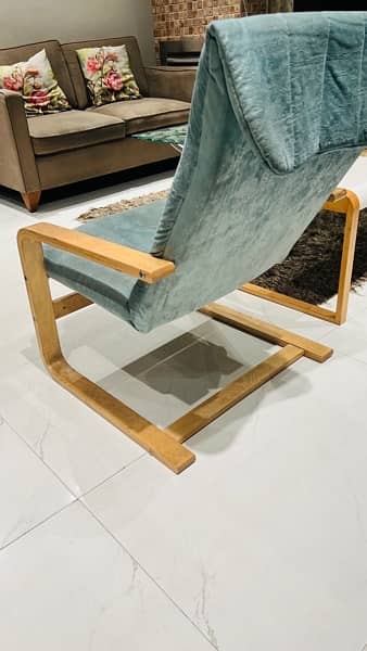 Relaxing  chair with footrest stool Interwood 2