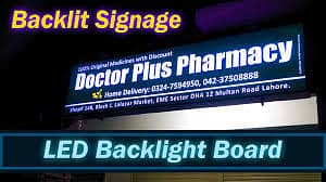 Services available for change of backlit board panaflex print