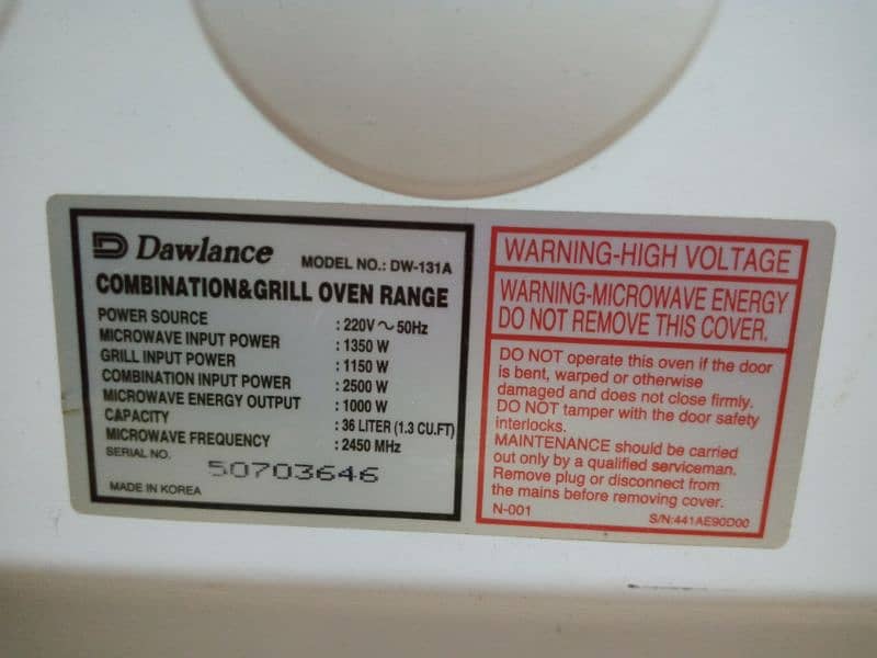 dawlance microwave 0