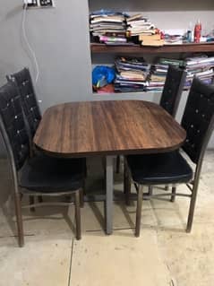 Iron and Wood Dining Table in Brand New Condition with 4(four)chairs