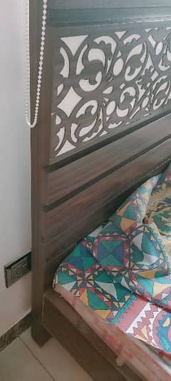 single wooden bed with mattress in new condition 0