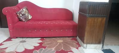 3 seater deewan with matching rug