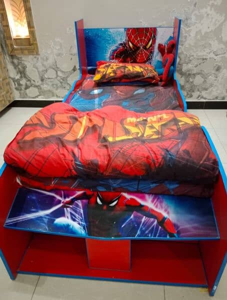 car shape spiderman kids bed 1