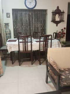 Dining table with six chairs set