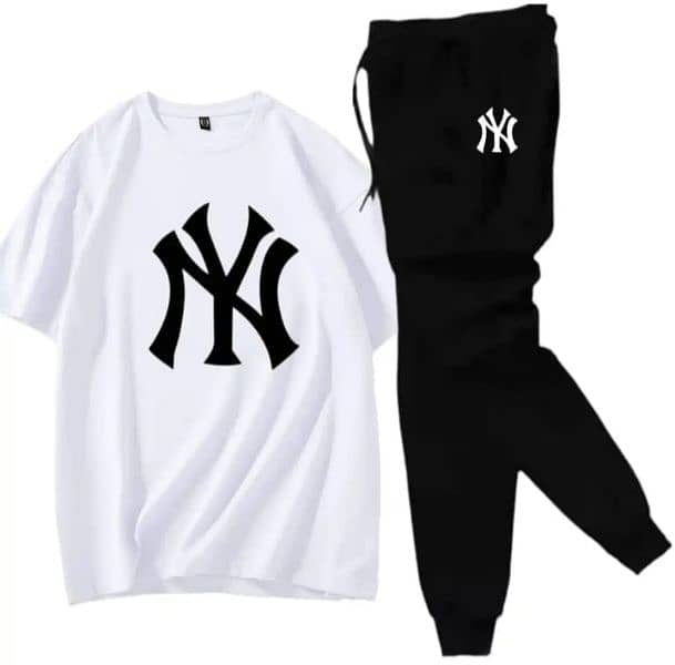NY printed tracksuit for men's tshirts and trouser for men's 0