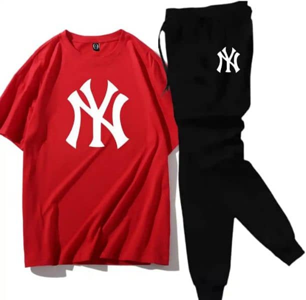 NY printed tracksuit for men's tshirts and trouser for men's 2