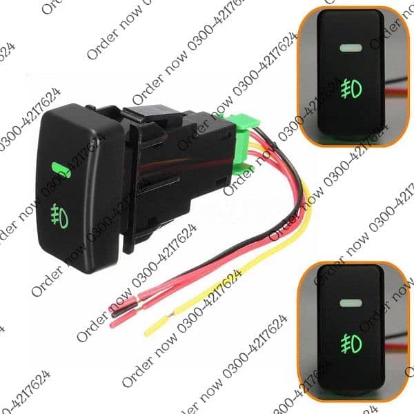 12V Push Button switch Indicator Lights for Fog Lights DR 2