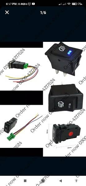 12V Push Button switch Indicator Lights for Fog Lights DR 5