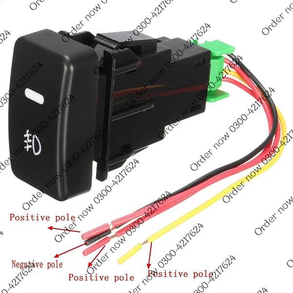 12V Push Button switch Indicator Lights for Fog Lights DR 7