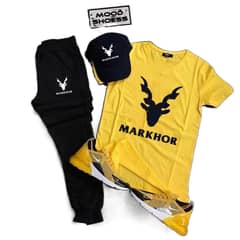 TRACKSUIT - Yellow & Black Summer Printed Tracksuit For Men & Boys