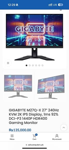 Gigabyte m27q x 2K 240hz monitor 1