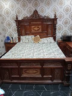 Bed, dressing table, showcase