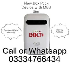 Zong 4G bolt+ All Network Un-Locked Box packed