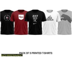 stitched jersey printed T Shirts pack of 5 0