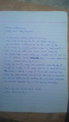 hand writing assignment work available