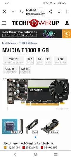 NVIDIA Quadro T1000 8GB Graphics Card