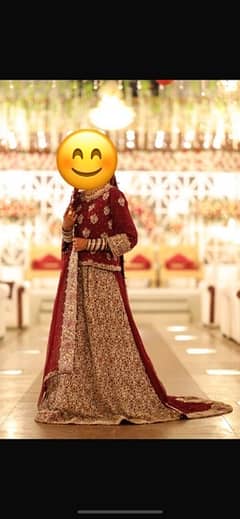 bridal sharara mehroon colour good condition onetime used only