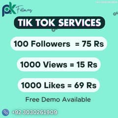 Instagram Followers/ TikTok Followers/ TikTok Likes/ YouTube Views