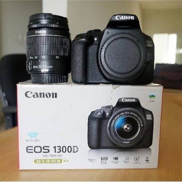 CANON 1300D with complete box and extra lense 0