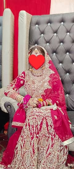 Red fully heavy Bridal Lehanga with Embellishment