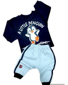 2 PC's baby boy's Stitched Fleece Printed Suit