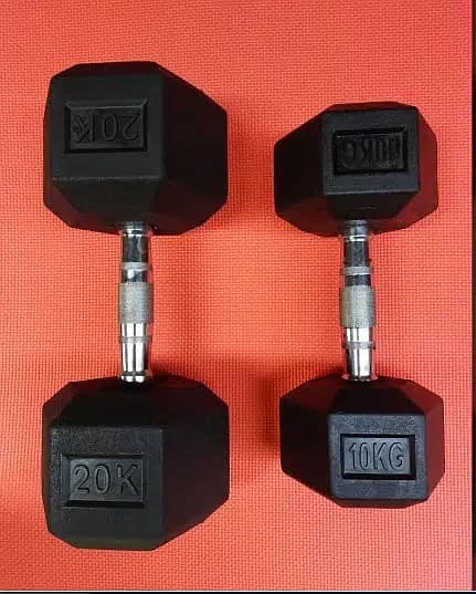 Rubber coated Dumbbell / Dumbell / Dumbell for home/ Chrome dumbell 12