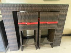 Bar Table Rattan with 2 chairs for Indoor or Outdoor