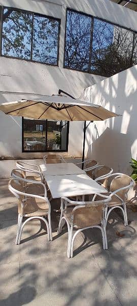 OUTDOOR GARDEN RATTAN UPVC FURNITURE SOFA SET CHAIRS TABLE UMBRELLA 2