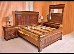 double bed set, king size bed set, sheesham wood bed set, complete set 0