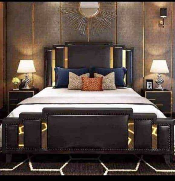 double bed set, king size bed set, sheesham wood bed set, complete set 13