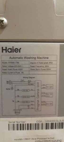 Haier Automatic Washing Machine 9kg Very Good Condition For Sale 11