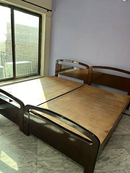 Pair Of Single Solid Wood Bed 4
