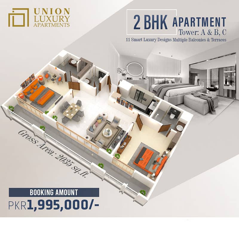 2 Bed Luxury Apartment Possession Ready Prime Location Etihad Town Lahore 0