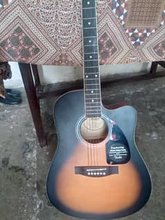 Fender full size guitar matte Sunburn colourway coated strings