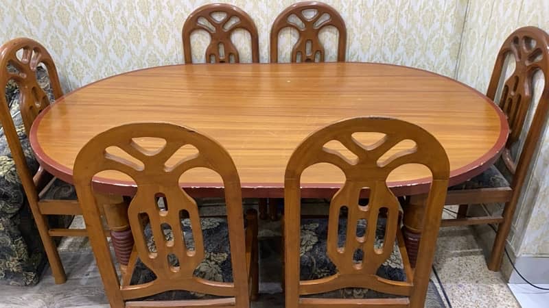 wooden 6 chair dining table 0