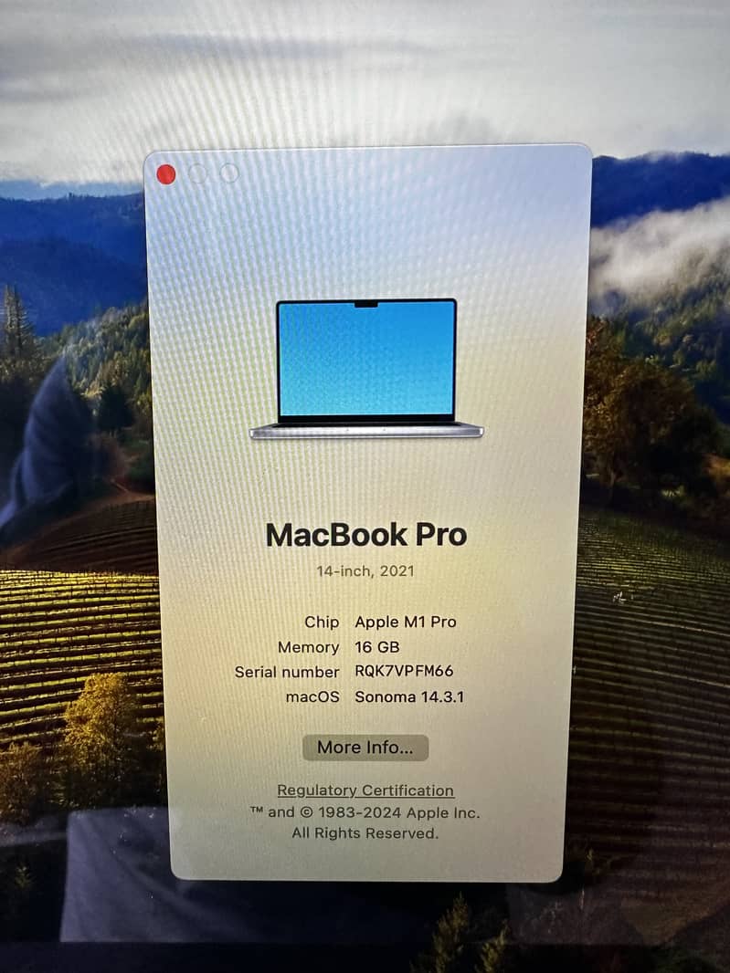 2021 MacBook Pro 14 inch M1 Pro Ram 16 SSD 512 Apple Care Feb 2025 2