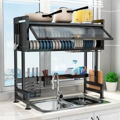 over sink drying stand with cabinet storage