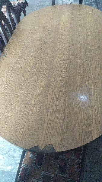 wood dining table with six chare 5