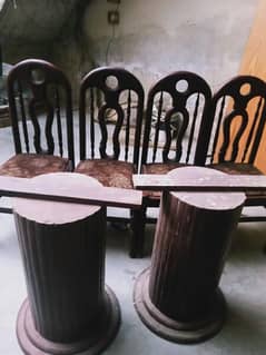6 dining chairs and talel