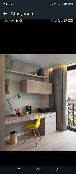 Salon Interior/modern office decor/purlor design/almare,drawer, wood 15