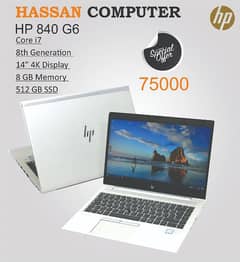 HP core i7 8th generation laptop 14"inch 4k display