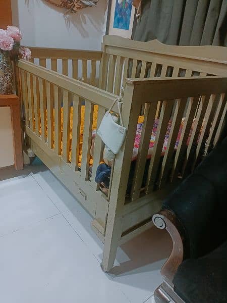 Pure wood Big size baby cot for kids 0-7 3