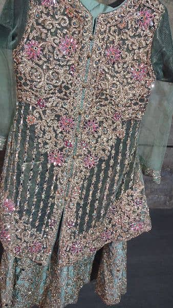 wedding sharara for formal colour sea green 5