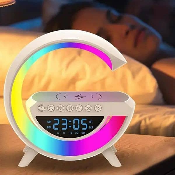 G Shaped Lamp bt 2301 portable speaker with RGB Colourfull Lights 4